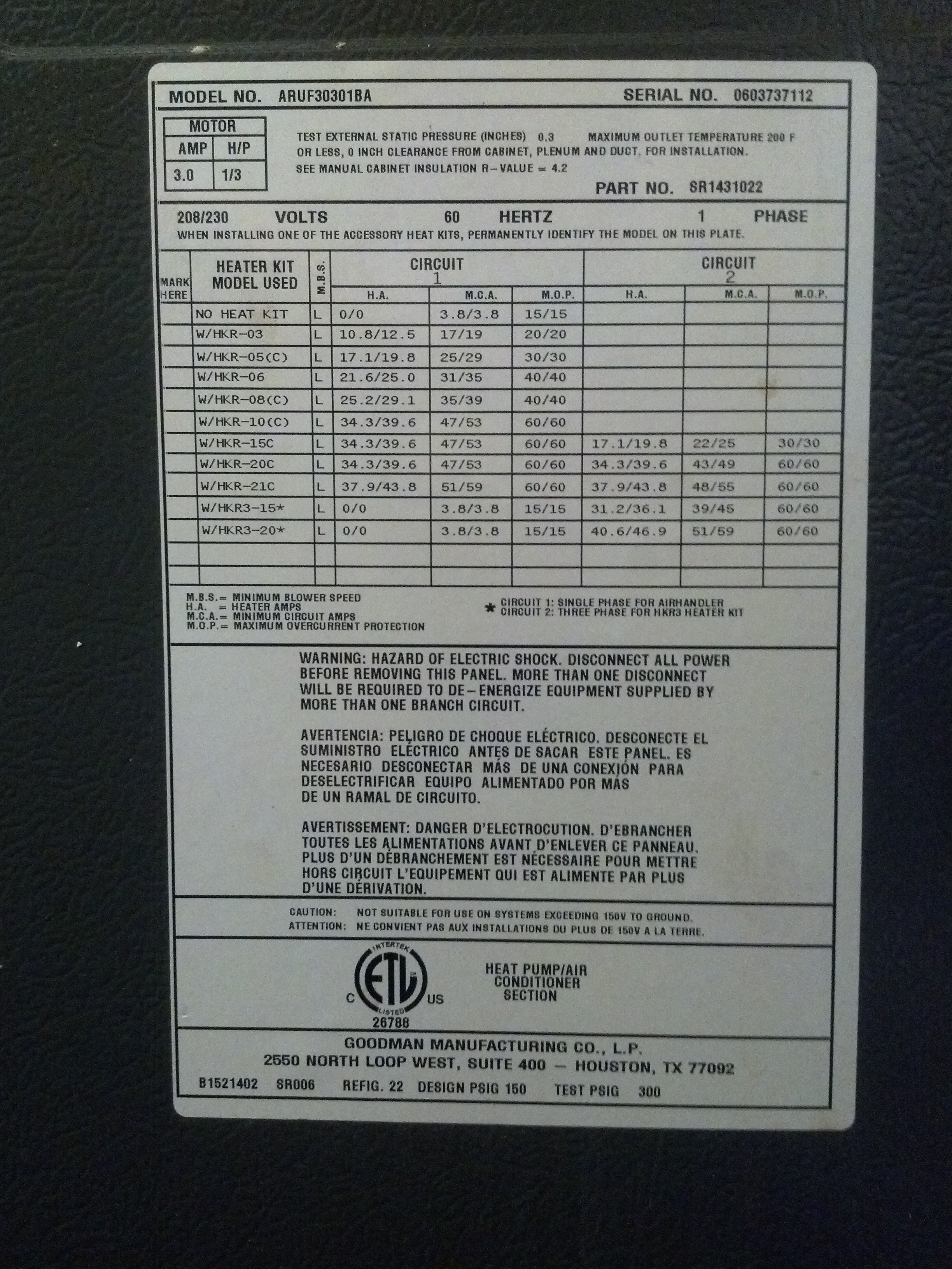 I was trying to install a new programmable thermostat on my Goodman